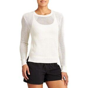 Athleta Open Knit Mesh Pullover Sweater